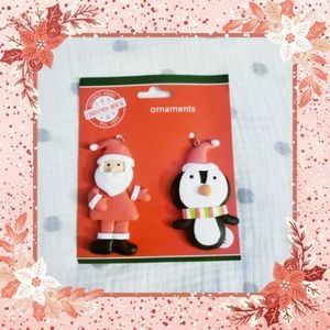 Santa Claus and Penguin Ornament Set. NWT.